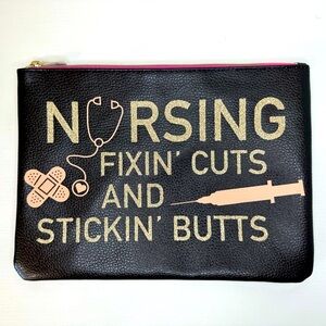 Black Nursing Themed Clutch